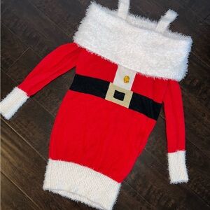 Red and White Santa Sweater Dress
